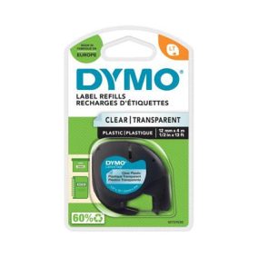 Feliratozógép szalag, 12 mm x 4 m, DYMO "Letratag", víztiszta   Feliratozógép szalag, 12 mm x 4 m, DYMO "Letratag", víztiszta