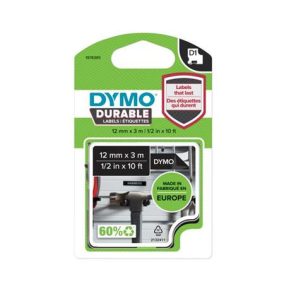 Feliratozógép szalag, 12 mm x 3 m, tartós, DYMO "D1", fekete-fehér   Feliratozógép szalag, 12 mm x 3 m, tartós, DYMO "D1", fekete-fehér