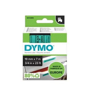   Feliratozógép szalag, 19 mm x 7 m, DYMO "D1", zöld-fekete