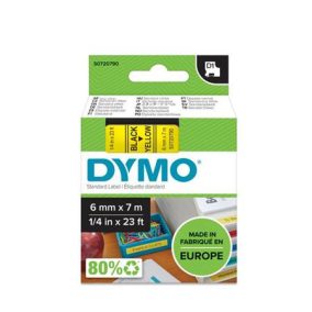 Feliratozógép szalag, 6 mm x 7 m, DYMO "D1", sárga-fekete   Feliratozógép szalag, 6 mm x 7 m, DYMO "D1", sárga-fekete