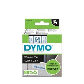 Feliratozógép szalag, 12 mm x 7 m, DYMO "D1", fehér-kék   Feliratozógép szalag, 12 mm x 7 m, DYMO "D1", fehér-kék