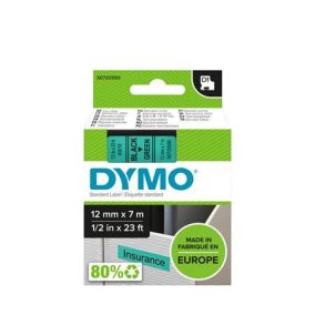 Feliratozógép szalag, 12 mm x 7 m, DYMO "D1", zöld-fekete   Feliratozógép szalag, 12 mm x 7 m, DYMO "D1", zöld-fekete