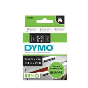 Feliratozógép szalag, 19 mm x 7m DYMO "D1", fekete-fehér   Feliratozógép szalag, 19 mm x 7m DYMO "D1", fekete-fehér