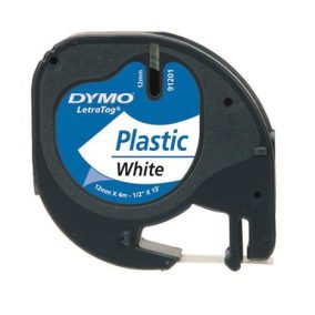 Feliratozógép szalag, 12 mm x 4 m, DYMO "Letratag", fehér   Feliratozógép szalag, 12 mm x 4 m, DYMO "Letratag", fehér