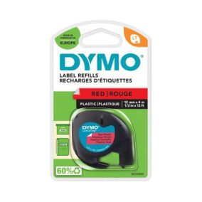 Feliratozógép szalag, 12 mm x 4 m, DYMO "Letratag", piros   Feliratozógép szalag, 12 mm x 4 m, DYMO "Letratag", piros