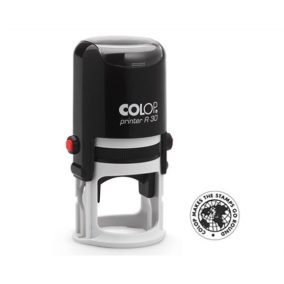   Bélyegző, kör, COLOP " Printer R 30", fekete cserepárnával