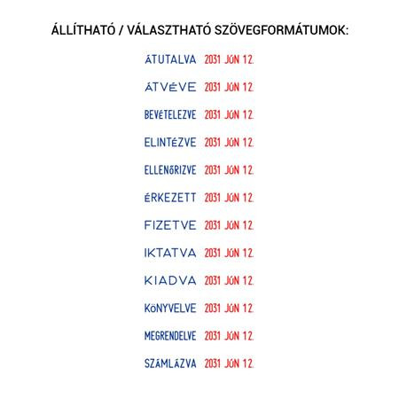 Dátum- és szövegbélyegző, 12 féle szöveggel, COLOP "S120/WD"