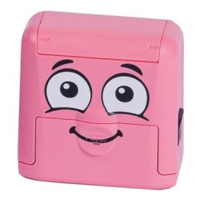 Bélyegző textilhez, kirakós COLOP "Marky", pink ház, fekete párnával   Bélyegző textilhez, kirakós COLOP "Marky", pink ház, fekete párnával