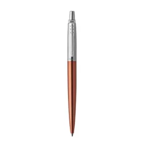   Golyóstoll, 0,7 mm, ezüst színű klip, Chelsea narancssárga tolltest, PARKER "Royal Jotter", kék