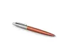 Golyóstoll, 0,7 mm, ezüst színű klip, Chelsea narancssárga tolltest, PARKER "Royal Jotter", kék