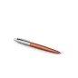   Golyóstoll, 0,7 mm, ezüst színű klip, Chelsea narancssárga tolltest, PARKER "Royal Jotter", kék