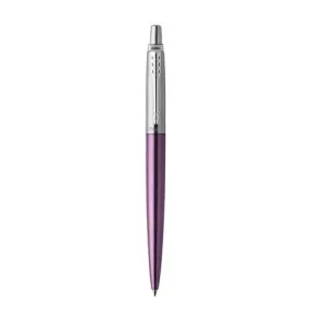   Golyóstoll, 0,7 mm, ezüst színű klip, victoria ibolya kék tolltest, PARKER, "Royal Jotter", kék