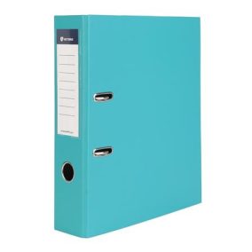   Iratrendező, 75 mm, A4, PP/karton, VICTORIA OFFICE, "Basic", türkiz