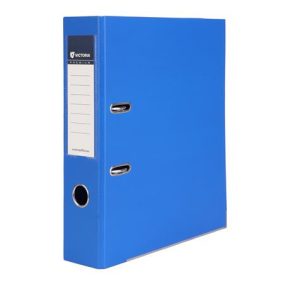   Iratrendező, 75 mm, A4, PP/PP, élvédő sínnel, VICTORIA OFFICE, "Premium", királykék