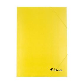 Gumis mappa, karton, A4, VICTORIA OFFICE, sárga