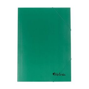 Gumis mappa, karton, A4, VICTORIA OFFICE, zöld