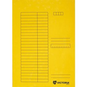 Pólyás dosszié, karton, A4, VICTORIA OFFICE, sárga