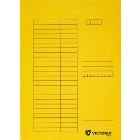 Pólyás dosszié, karton, A4, VICTORIA OFFICE, sárga