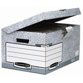 Csapófedeles archiválókonténer, "BANKERS BOX® SYSTEM by FELLOWES®", szürke   Csapófedeles archiválókonténer, "BANKERS BOX® SYSTEM by FELLOWES®", szürke