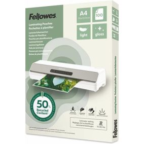   Meleglamináló fólia, 80 mikron, A4, fényes, 100 db, FELLOWES "Light"