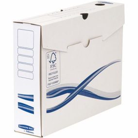 Archiválódoboz, A4, 80 mm, FELLOWES "Bankers Box Basic", kék-fehér   Archiválódoboz, A4, 80 mm, FELLOWES "Bankers Box Basic", kék-fehér