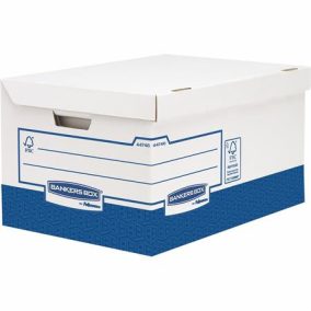 Archiválókonténer, karton, ultra erős, nagy, FELLOWES "Bankers Box Basic", kék-fehér   Archiválókonténer, karton, ultra erős, nagy, FELLOWES "Bankers Box Basic", kék-fehér