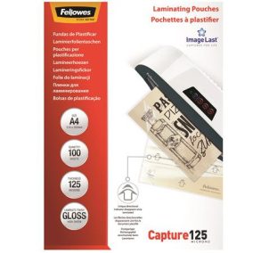   Meleglamináló fólia, 125 mikron, A4, fényes, 100 db, FELLOWES