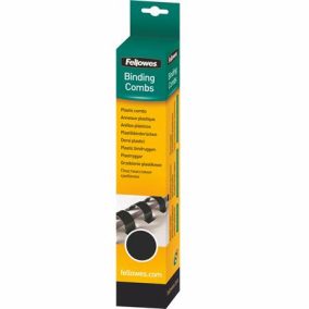 Spirál, műanyag, 10 mm, 41-55 lap, FELLOWES, 25 db, fekete Spirál, műanyag, 10 mm, 41-55 lap, FELLOWES, 25 db, fekete