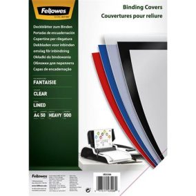 Hátlap, A4, 500 mikron, FELLOWES "Fantaisie", átlátszó   Hátlap, A4, 500 mikron, FELLOWES "Fantaisie", átlátszó