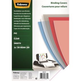 Előlap, A4, 200 mikron, FELLOWES, víztiszta Előlap, A4, 200 mikron, FELLOWES, víztiszta