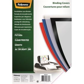 Előlap, A4, 280 mikron, polipropilén, matt, FELLOWES "Futura", tejfehér   Előlap, A4, 280 mikron, polipropilén, matt, FELLOWES "Futura", tejfehér