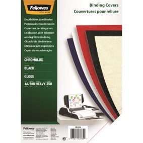 Hátlap, A4, 250 g, fényes, FELLOWES "Chromolux", fekete   Hátlap, A4, 250 g, fényes, FELLOWES "Chromolux", fekete
