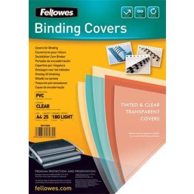 Előlap, A4, 180 mikron, FELLOWES, víztiszta, 25 db Előlap, A4, 180 mikron, FELLOWES, víztiszta, 25 db