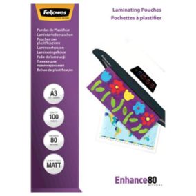 Meleglamináló fólia, 80 mikron, A3, matt, 100 db, FELLOWES   Meleglamináló fólia, 80 mikron, A3, matt, 100 db, FELLOWES