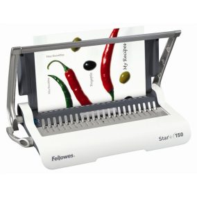   Spirálozógép, műanyag spirálkötéshez, manuális, 150 lap, FELLOWES "Star+"
