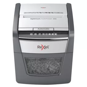   Iratmegsemmisítő, konfetti, 45 lap, REXEL "Optimum AutoFeed 45X"