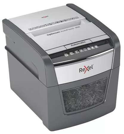 Iratmegsemmisítő, konfetti, 45 lap, REXEL "Optimum AutoFeed 45X"