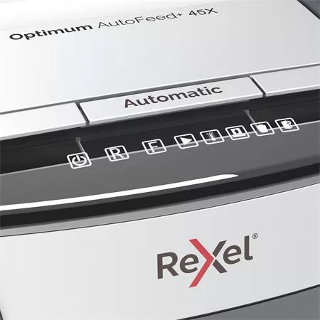 Iratmegsemmisítő, konfetti, 45 lap, REXEL "Optimum AutoFeed 45X"