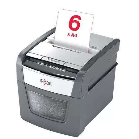 Iratmegsemmisítő, konfetti, 45 lap, REXEL "Optimum AutoFeed 45X"