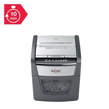 Iratmegsemmisítő, konfetti, 45 lap, REXEL "Optimum AutoFeed 45X"