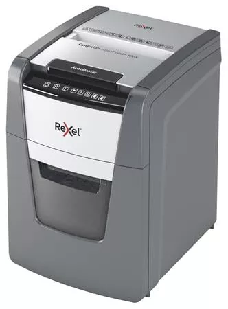 Iratmegsemmisítő, konfetti, 100 lap, REXEL "Optimum AutoFeed+ 100X"