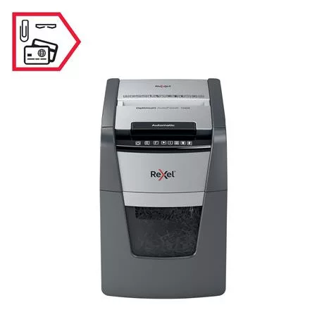 Iratmegsemmisítő, konfetti, 100 lap, REXEL "Optimum AutoFeed+ 100X"