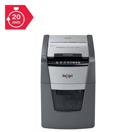 Iratmegsemmisítő, konfetti, 100 lap, REXEL "Optimum AutoFeed+ 100X"