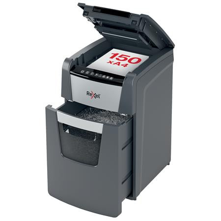 Iratmegsemmisítő, konfetti, 150 lap, REXEL, "Optimum AutoFeed+ 150X"