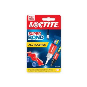  Pillanatragasztó gél, 2 g + 4 ml, HENKEL "Loctite Super Bond Plastik"