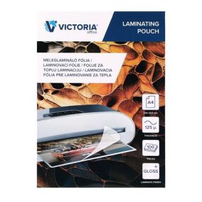  Meleglamináló fólia, 125 mikron, A4, fényes, VICTORIA OFFICE