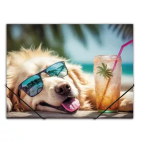   Gumis mappa, 15 mm, PP, A4, PANTA PLAST, "Chillout dog"