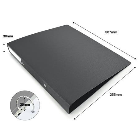 Gyűrűs könyv, 2 gyűrű, 38 mm, A4, PP, RAPESCO "Eco GRS Recycled", fekete