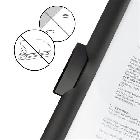 Gyorsfűző, klipes, PP, A4, RAPESCO "Eco GRS Recycled", fekete