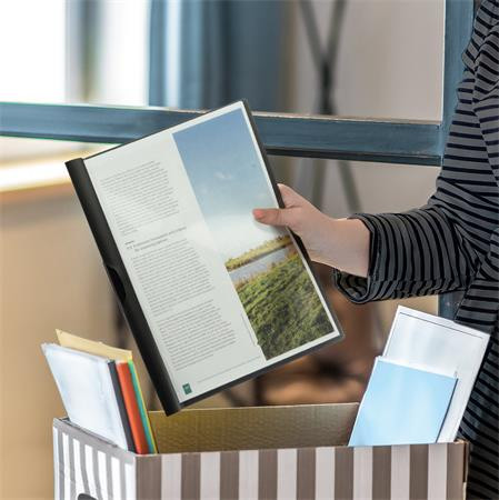 Gyorsfűző, klipes, PP, A4, RAPESCO "Eco GRS Recycled", fekete